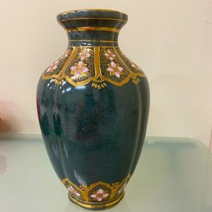 Vintage TOYO Ornate Gold-Painted CERAMIC VASE 12"